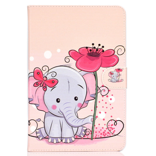 Colored Pattern Drawing Horizontal Flip PU Leather Case with Three-folding Holder for 10 inch Tablet PC(Elephant flowers) - 10 - 11 inch by buy2fix | Online Shopping UK | buy2fix