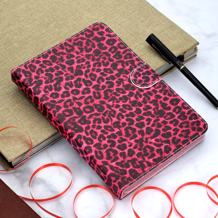 Colored Pattern Drawing Horizontal Flip PU Leather Case with Three-folding Holder for 10 inch Tablet PC(Red leopard grain) - 10 - 11 inch by buy2fix | Online Shopping UK | buy2fix