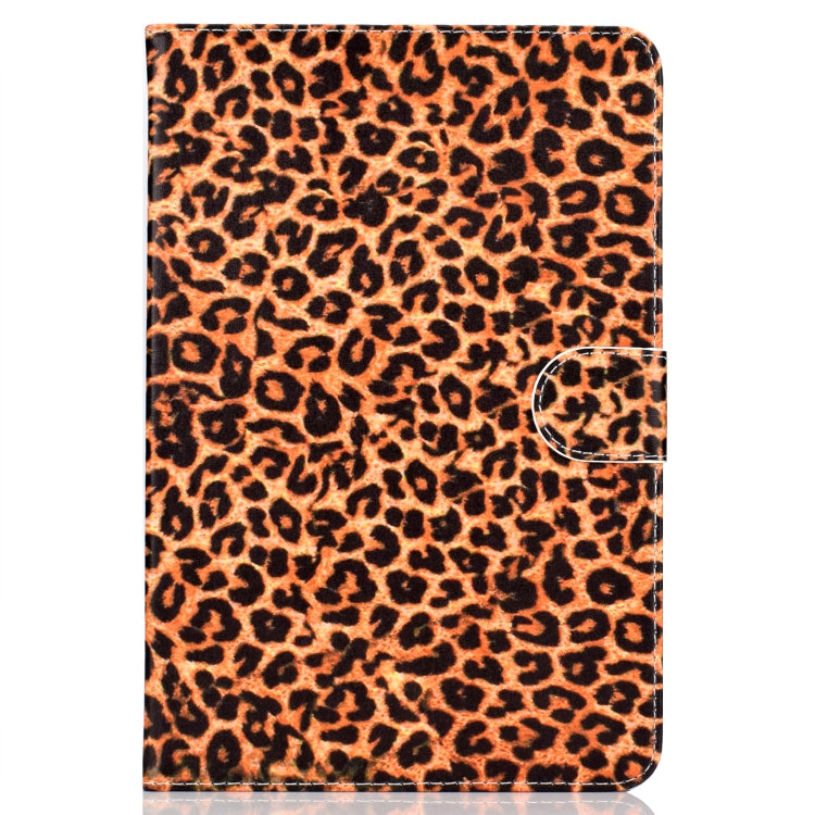 Colored Pattern Drawing Horizontal Flip PU Leather Case with Three-folding Holder for 10 inch Tablet PC(Yellow leopard grain) - 10 - 11 inch by buy2fix | Online Shopping UK | buy2fix