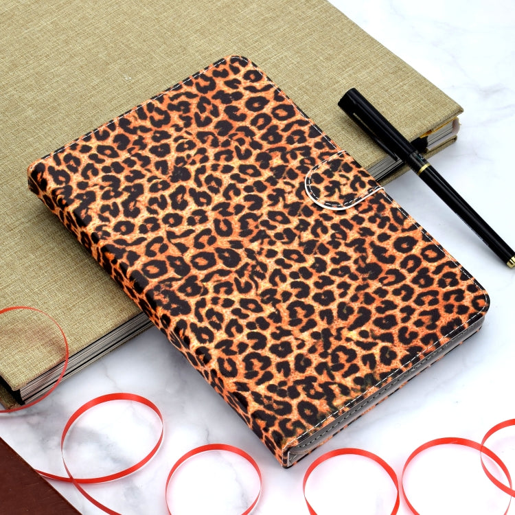 Colored Pattern Drawing Horizontal Flip PU Leather Case with Three-folding Holder for 10 inch Tablet PC(Yellow leopard grain) - 10 - 11 inch by buy2fix | Online Shopping UK | buy2fix