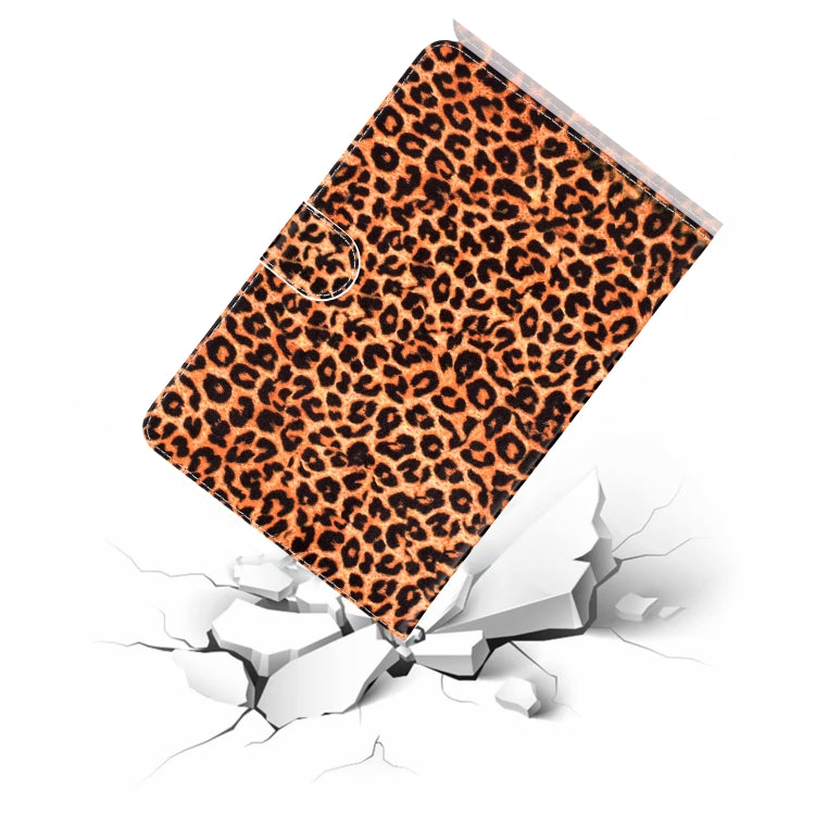 Colored Pattern Drawing Horizontal Flip PU Leather Case with Three-folding Holder for 10 inch Tablet PC(Yellow leopard grain) - 10 - 11 inch by buy2fix | Online Shopping UK | buy2fix