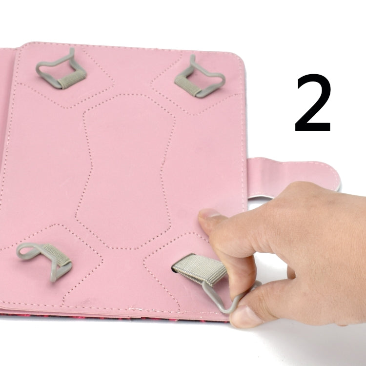 Colored Pattern Drawing Horizontal Flip PU Leather Case with Three-folding Holder for 10 inch Tablet PC(Flower) - 10 - 11 inch by buy2fix | Online Shopping UK | buy2fix