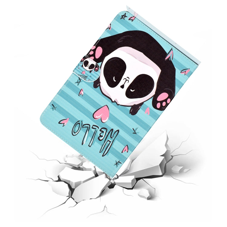 Colored Pattern Drawing Horizontal Flip PU Leather Case with Three-folding Holder for 10 inch Tablet PC(Lovely panda) - 10 - 11 inch by buy2fix | Online Shopping UK | buy2fix