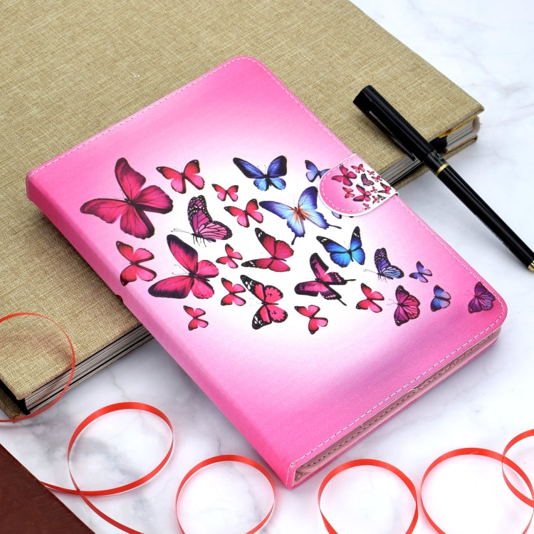 Colored Pattern Drawing Horizontal Flip PU Leather Case with Three-folding Holder for 10 inch Tablet PC(Colorful butterfly) - 10 - 11 inch by buy2fix | Online Shopping UK | buy2fix