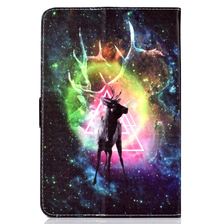 Colored Pattern Drawing Horizontal Flip PU Leather Case with Three-folding Holder for 10 inch Tablet PC(Nebula deer) - 10 - 11 inch by buy2fix | Online Shopping UK | buy2fix