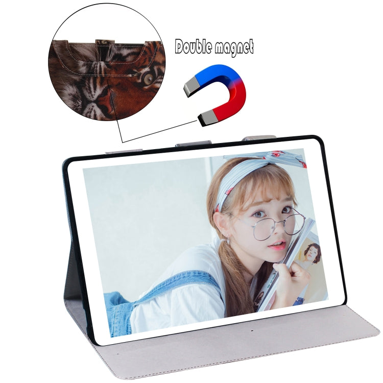 3D Colored Drawing Horizontal Flip Leather Case, with Holder & Card Slot & Wallet & Handle For Galaxy Tab A 8.0 (2019)(Siberian Tiger) - Tab A 8.0 & S Pen (2019) P200/P205 by buy2fix | Online Shopping UK | buy2fix