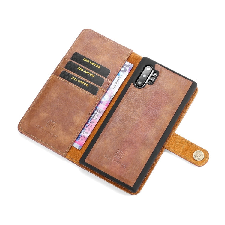 DG.MING Crazy Horse Texture Flip Detachable Magnetic Leather Case with Holder & Card Slots & Wallet for Samsung Galaxy Note 10(Brown) by DG.MING