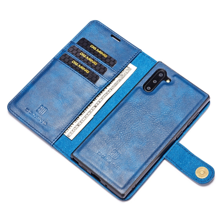DG.MING Crazy Horse Texture Flip Detachable Magnetic Leather Case with Holder & Card Slots & Wallet for Samsung Galaxy Note 10(Blue) by DG.MING
