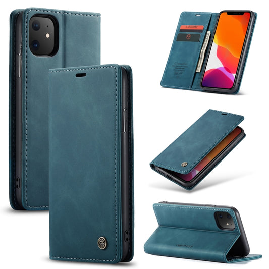 CaseMe-013 Multifunctional Horizontal Flip Leather Case with Card Slot & Holder & Wallet for iPhone 11(Blue) by CaseMe