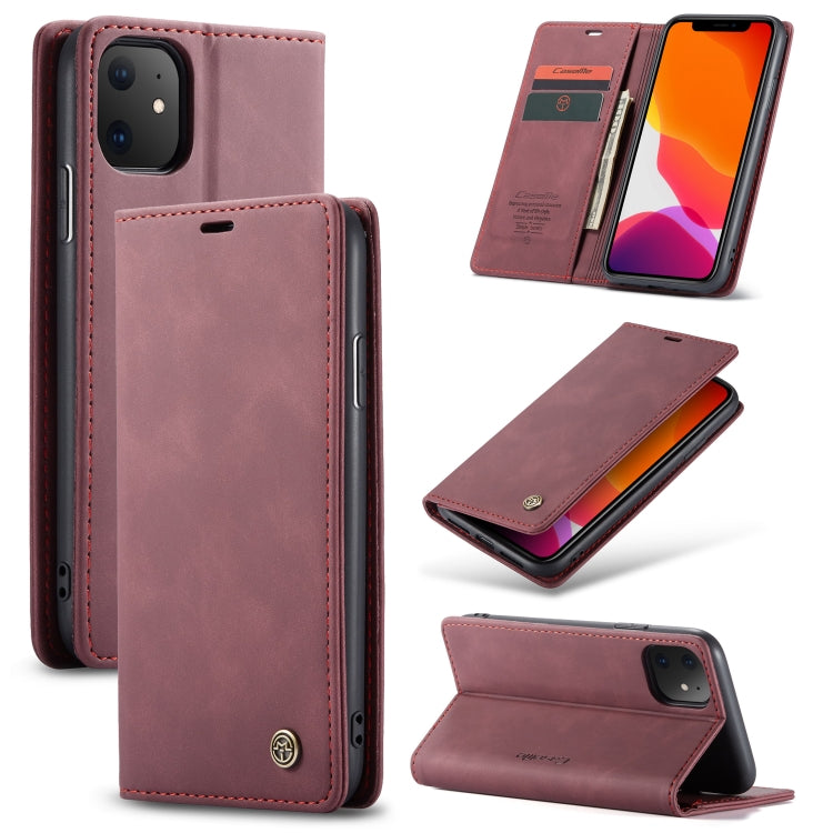 CaseMe-013 Multifunctional Horizontal Flip Leather Case with Card Slot & Holder & Wallet for iPhone 11(Wine) - iPhone 11 Cases by CaseMe | Online Shopping UK | buy2fix