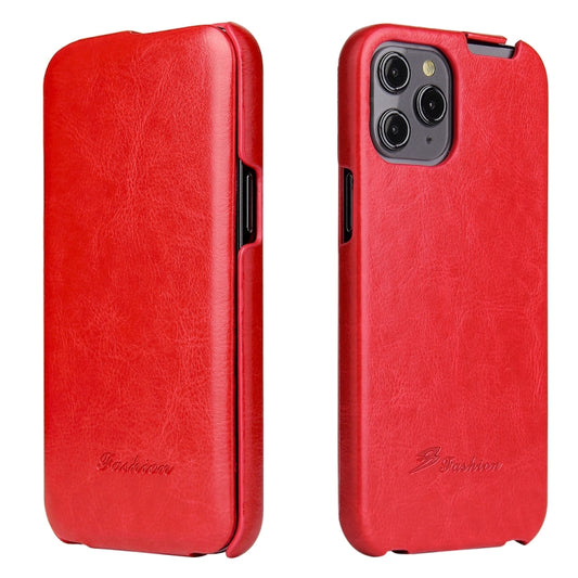 For iPhone 12 mini Fierre Shann Retro Oil Wax Texture Vertical Flip PU Leather Case (Red) - iPhone 12 mini Cases by FIERRE SHANN | Online Shopping UK | buy2fix