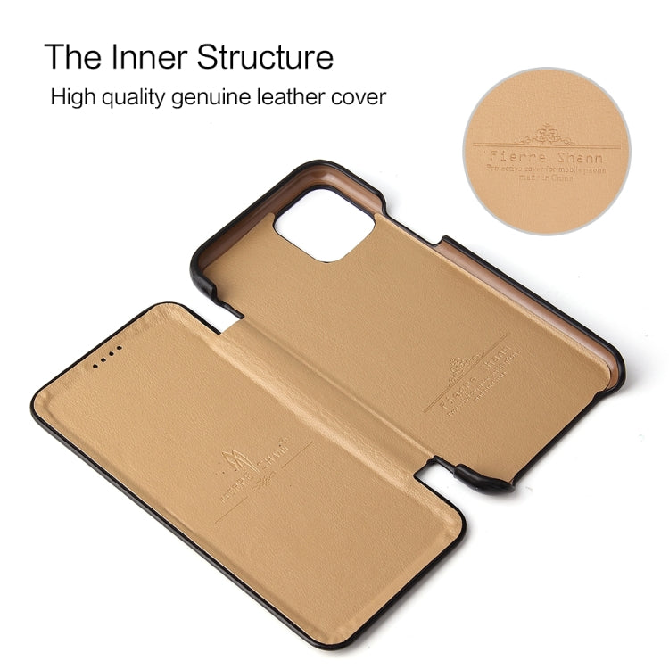 For iPhone 11 Fierre Shann Business Magnetic Horizontal Flip Genuine Leather Case (Black) - iPhone 11 Cases by FIERRE SHANN | Online Shopping UK | buy2fix