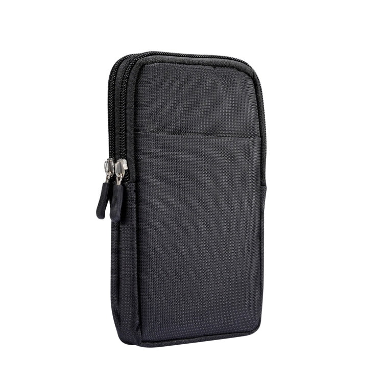 Sports Leisure Drawstring Horizontal Plate Hanging Waist Phone Waist Pack Leather Case, Suitable for 6.7-6.9 inch Smartphones(Black) - Universal Leather Case by buy2fix | Online Shopping UK | buy2fix