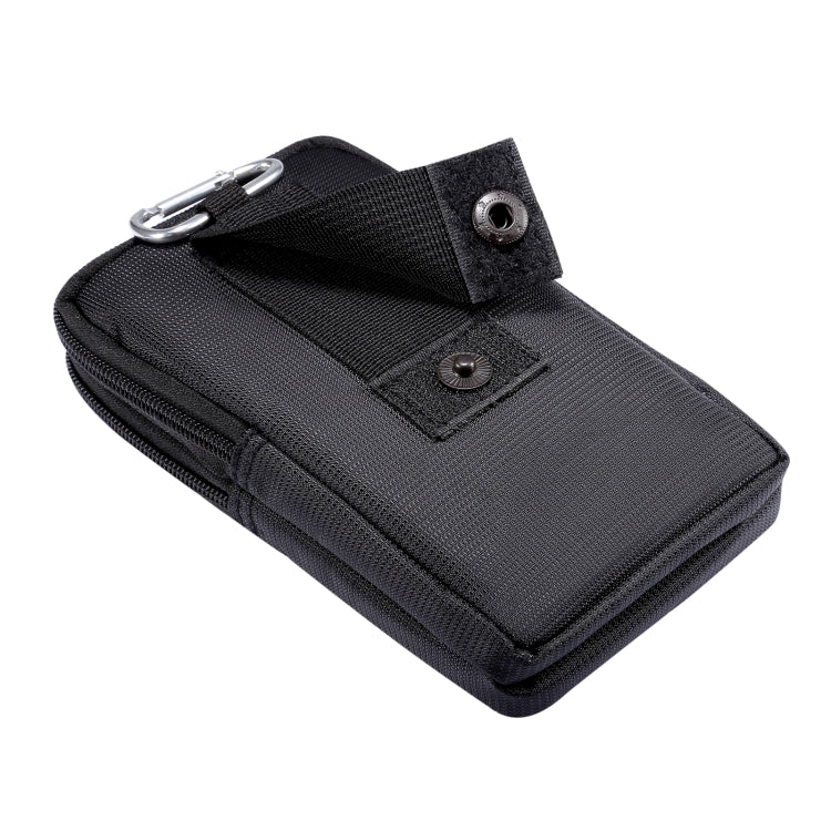 Sports Leisure Drawstring Horizontal Plate Hanging Waist Phone Waist Pack Leather Case, Suitable for 6.7-6.9 inch Smartphones(Black) - Universal Leather Case by buy2fix | Online Shopping UK | buy2fix
