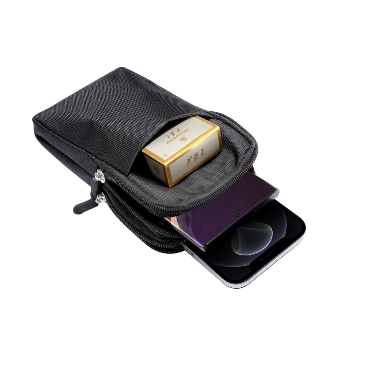 Sports Leisure Drawstring Horizontal Plate Hanging Waist Phone Waist Pack Leather Case, Suitable for 6.7-6.9 inch Smartphones(Black) - Universal Leather Case by buy2fix | Online Shopping UK | buy2fix