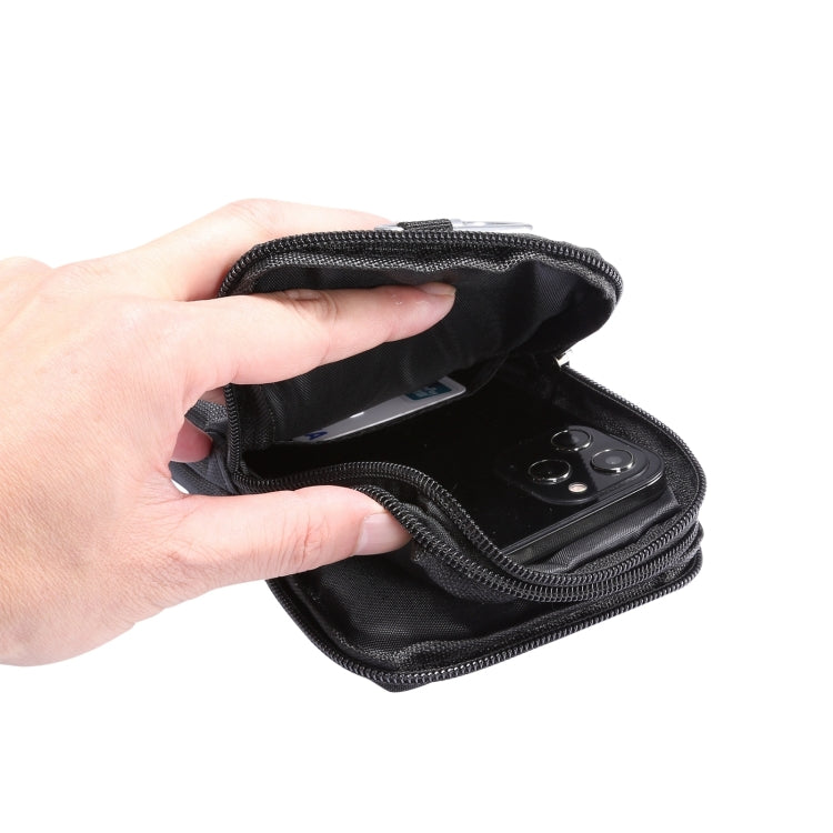 Sports Leisure Drawstring Horizontal Plate Hanging Waist Phone Waist Pack Leather Case, Suitable for 6.7-6.9 inch Smartphones(Black) - Universal Leather Case by buy2fix | Online Shopping UK | buy2fix