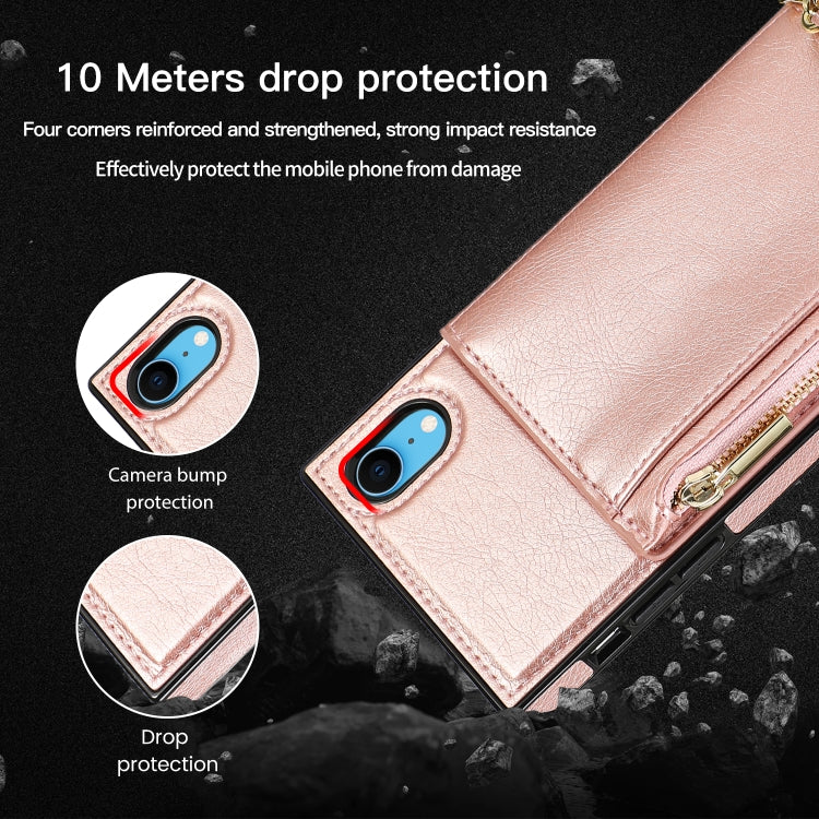 For iPhone XR Square Zipper Wallet Bag TPU+PU Back Cover Case with Holder & Card Slots & Wallet & Cross-body Strap(Red) - More iPhone Cases by buy2fix | Online Shopping UK | buy2fix