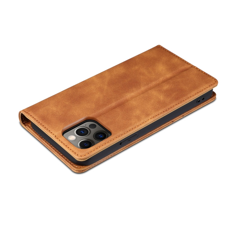 For iPhone 12 Pro Max GUSSIM GS-001 Business Style Horizontal Flip Skin Feel PU Leather Case with Holder & Card Slots & Wallet & Photo Frame(Brown) - iPhone 12 Pro Max Cases by GUSSIM | Online Shopping UK | buy2fix