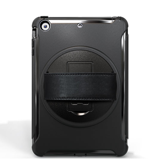 For iPad mini 3 & 2 & 1 360 Degree Rotation PC+TPU Protective Cover with Holder & Hand Strap(Black) - iPad Mini 4 & 3 & 2 & 1 Cases by buy2fix | Online Shopping UK | buy2fix
