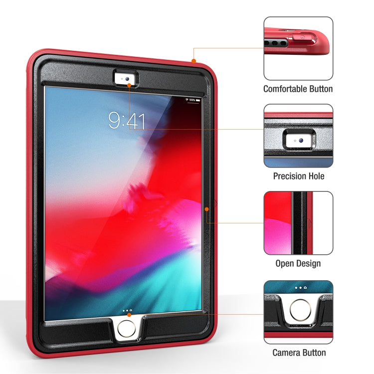 For iPad mini 3 & 2 & 1 360 Degree Rotation PC+TPU Protective Cover with Holder & Hand Strap(Red) - iPad Mini 4 & 3 & 2 & 1 Cases by buy2fix | Online Shopping UK | buy2fix