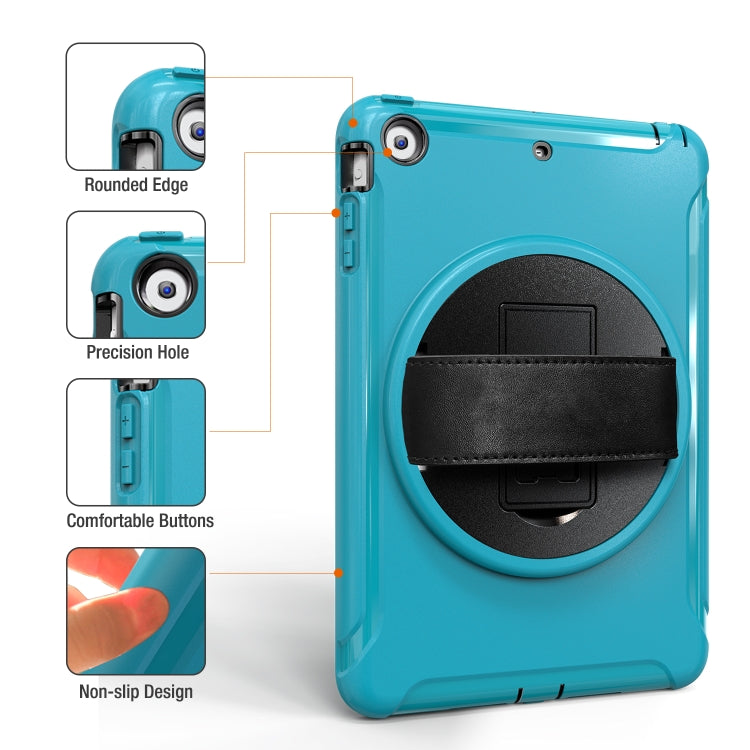 For iPad mini 3 & 2 & 1 360 Degree Rotation PC+TPU Protective Cover with Holder & Hand Strap(Light Blue) - iPad Mini 4 & 3 & 2 & 1 Cases by buy2fix | Online Shopping UK | buy2fix