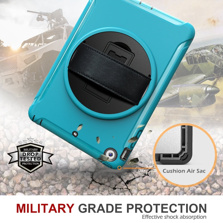 For iPad mini 3 & 2 & 1 360 Degree Rotation PC+TPU Protective Cover with Holder & Hand Strap(Light Blue) - iPad Mini 4 & 3 & 2 & 1 Cases by buy2fix | Online Shopping UK | buy2fix