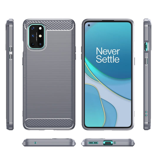 For OnePlus 8T Brushed Texture Carbon Fiber TPU Case (Grey) by buy2fix