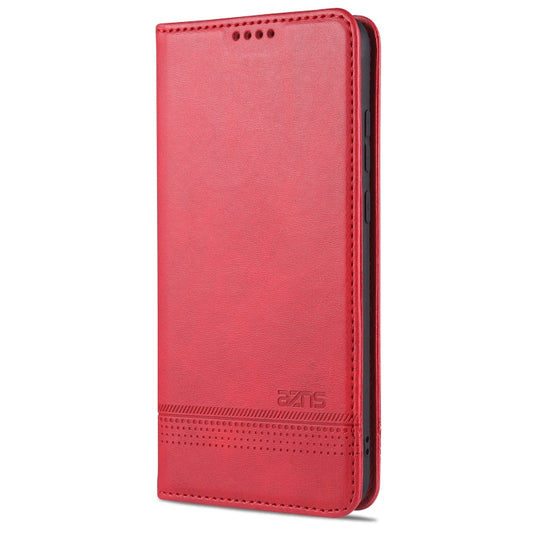 For Huawei Honor 9A AZNS Magnetic Calf Texture Horizontal Flip Leather Case with Card Slots & Holder & Wallet(Red) - Honor Cases by AZNS | Online Shopping UK | buy2fix
