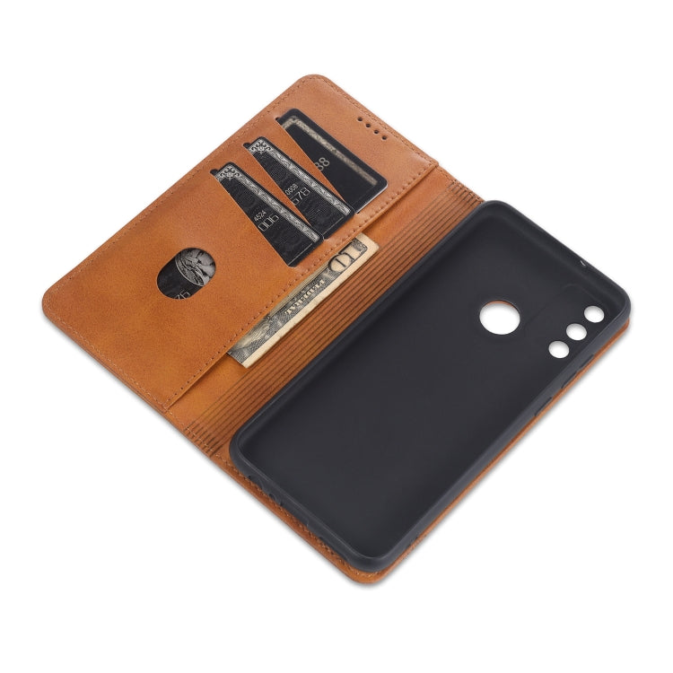 For Huawei Honor 9A AZNS Magnetic Calf Texture Horizontal Flip Leather Case with Card Slots & Holder & Wallet(Red) - Honor Cases by AZNS | Online Shopping UK | buy2fix