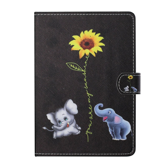 For 8 inch Tablet PC Universal Colored Drawing Horizontal Flip Leather Case with Holder & Card Slots(Elephant) - 8 inch by buy2fix | Online Shopping UK | buy2fix