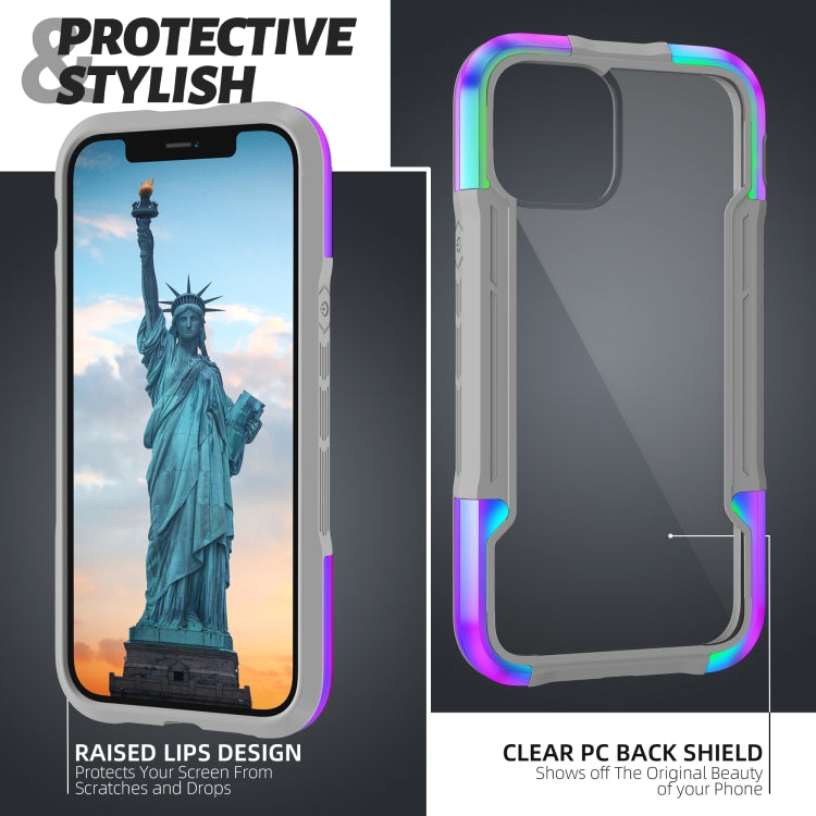 For iPhone 12 iPAKY Thunder Series Aluminum alloy Shockproof Protective Case(Rainbow) - iPhone 12 / 12 Pro Cases by iPAKY | Online Shopping UK | buy2fix