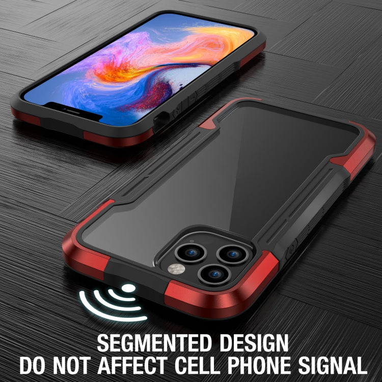 For iPhone 12 iPAKY Thunder Series Aluminum alloy Shockproof Protective Case(Red) - iPhone 12 / 12 Pro Cases by iPAKY | Online Shopping UK | buy2fix