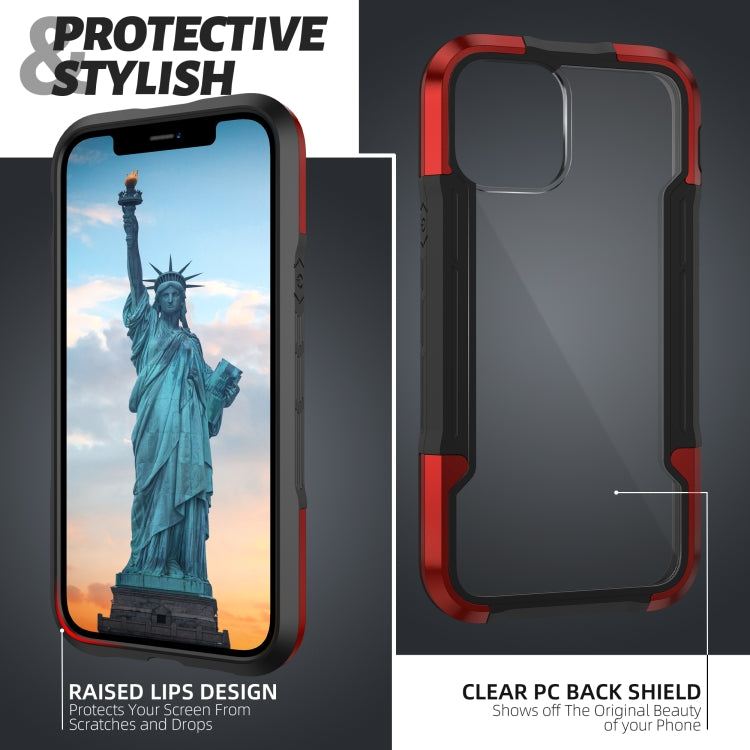 For iPhone 12 iPAKY Thunder Series Aluminum alloy Shockproof Protective Case(Red) - iPhone 12 / 12 Pro Cases by iPAKY | Online Shopping UK | buy2fix