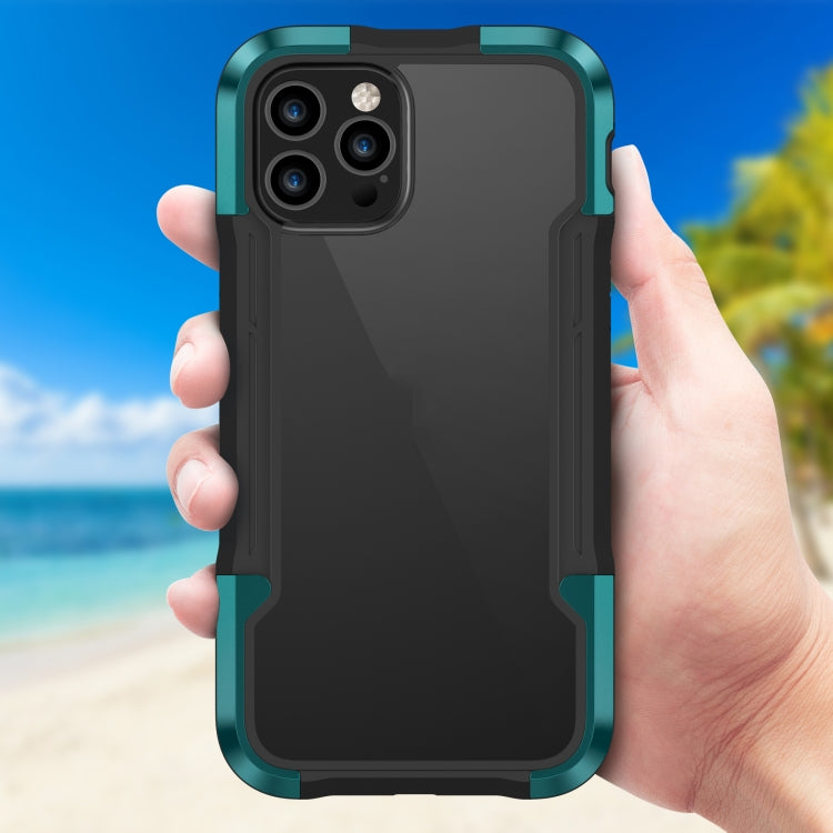 For iPhone 12 Pro iPAKY Thunder Series Aluminum alloy Shockproof Protective Case(Green) - iPhone 12 / 12 Pro Cases by iPAKY | Online Shopping UK | buy2fix