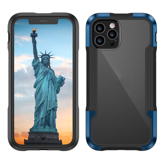 For iPhone 12 Pro iPAKY Thunder Series Aluminum alloy Shockproof Protective Case(Blue) - iPhone 12 / 12 Pro Cases by iPAKY | Online Shopping UK | buy2fix