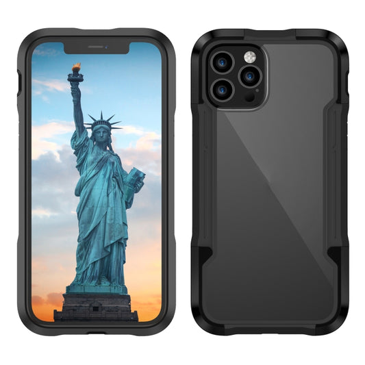 For iPhone 12 Pro iPAKY Thunder Series Aluminum alloy Shockproof Protective Case(Black) - iPhone 12 / 12 Pro Cases by iPAKY | Online Shopping UK | buy2fix