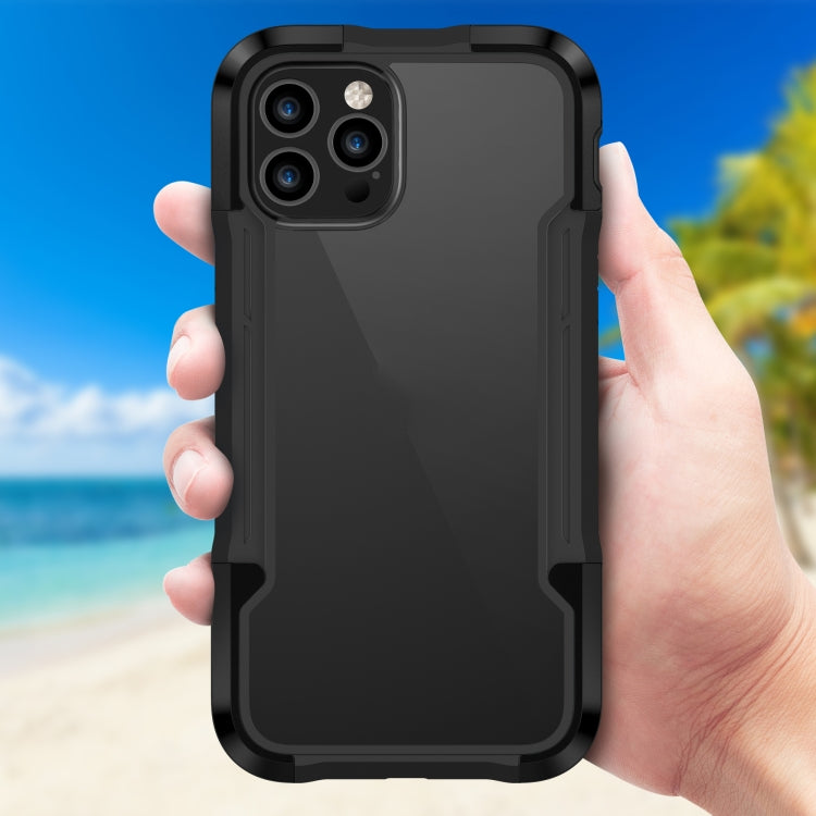 For iPhone 12 Pro iPAKY Thunder Series Aluminum alloy Shockproof Protective Case(Black) - iPhone 12 / 12 Pro Cases by iPAKY | Online Shopping UK | buy2fix