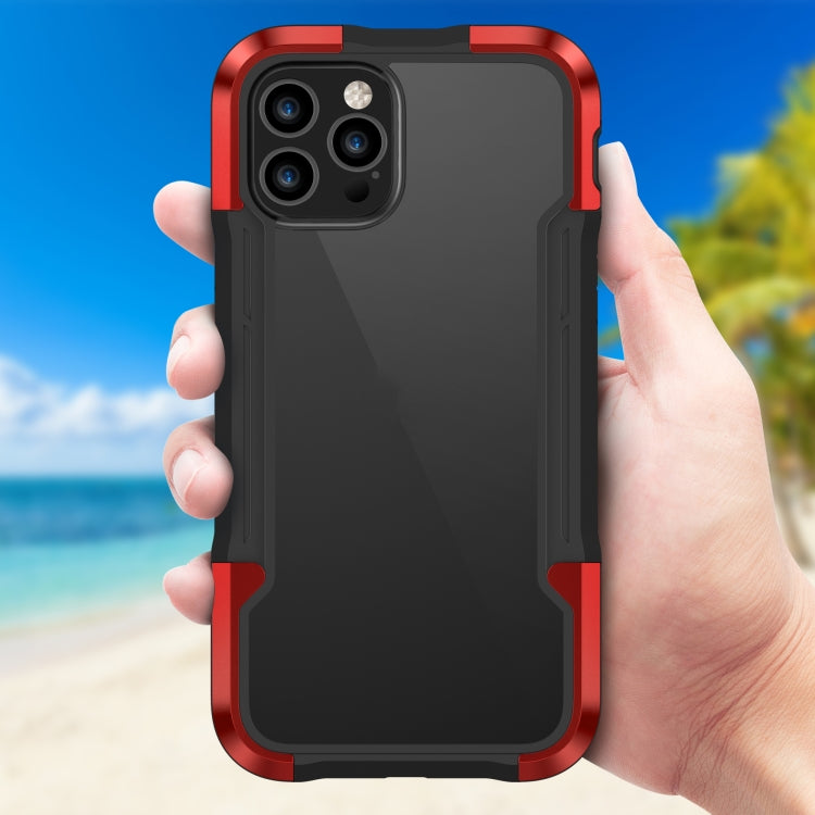 For iPhone 12 Pro iPAKY Thunder Series Aluminum alloy Shockproof Protective Case(Red) - iPhone 12 / 12 Pro Cases by iPAKY | Online Shopping UK | buy2fix
