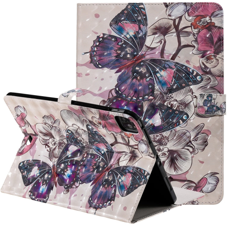 3D Painted Pattern Horizontal Flip Leather Case with Holder & Card Slots & Wallet & Sleep / Wake-up Function For iPad Air 2022 / 2020 10.9 /iPad Pro 11 2020 / 2018(Black Butterfly) - iPad Air (2022) / (2020) 10.9 Cases by buy2fix | Online Shopping UK | buy2fix