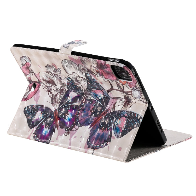3D Painted Pattern Horizontal Flip Leather Case with Holder & Card Slots & Wallet & Sleep / Wake-up Function For iPad Air 2022 / 2020 10.9 /iPad Pro 11 2020 / 2018(Black Butterfly) - iPad Air (2022) / (2020) 10.9 Cases by buy2fix | Online Shopping UK | buy2fix