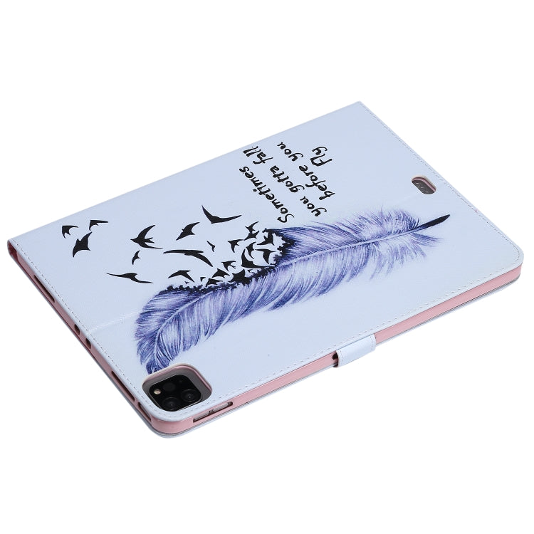 Painted Pattern Horizontal Flip Leather Case with Holder & Card Slots & Wallet & Sleep / Wake-up Function For iPad Air 2022 / 2020 10.9 /iPad Pro 11 2020 / 2018(Feather) - iPad Air (2022) / (2020) 10.9 Cases by buy2fix | Online Shopping UK | buy2fix