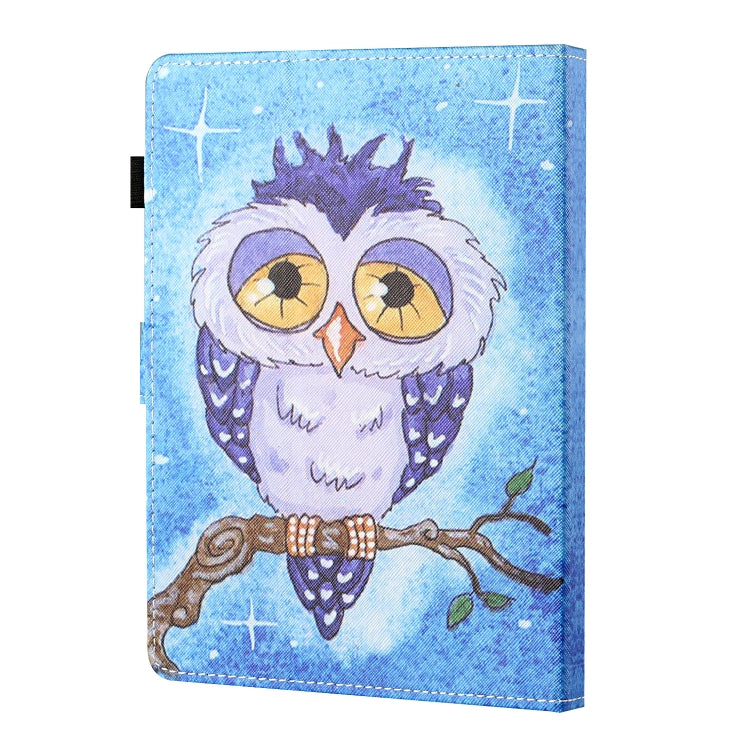 For 7 inch Tablet Universal Coloured Drawing Stitching Horizontal Flip Leather Case with Holder & Card Slot(Blue Owl) - 7 inch by buy2fix | Online Shopping UK | buy2fix