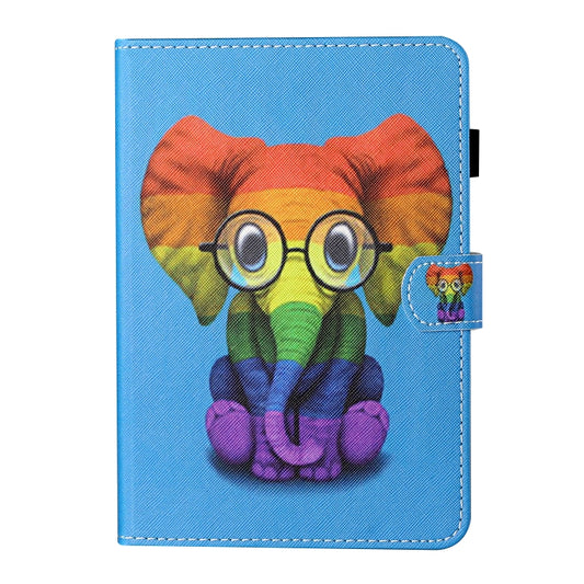 For 8 inch Tablet Universal Coloured Drawing Stitching Horizontal Flip Leather Case with Holder & Card Slot(Colorful Elephant) - 8 inch by buy2fix | Online Shopping UK | buy2fix