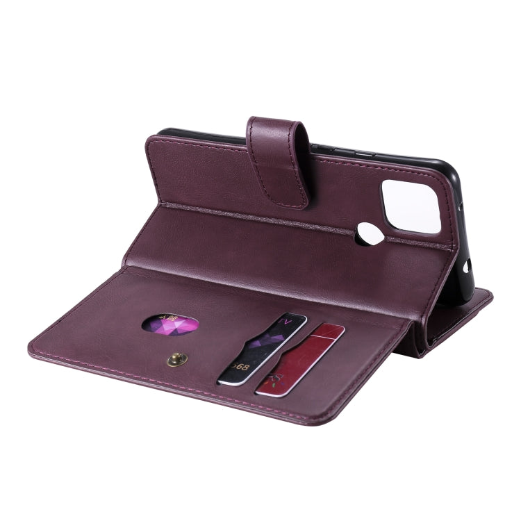 For Google Pixel 5 XL Multifunctional Magnetic Copper Buckle Horizontal Flip Leather Case with Bracket & 10 Card Slots & Wallet & Photo Frame(Wine Red) - Google Cases by buy2fix | Online Shopping UK | buy2fix