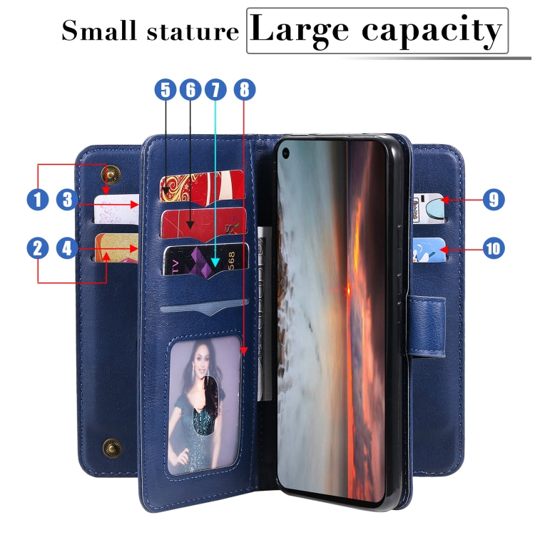 For Google Pixel 5 XL Multifunctional Magnetic Copper Buckle Horizontal Flip Leather Case with Bracket & 10 Card Slots & Wallet & Photo Frame(Wine Red) - Google Cases by buy2fix | Online Shopping UK | buy2fix