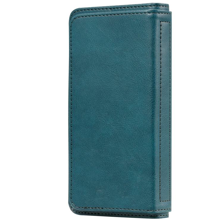 For Google Pixel 5 Multifunctional Magnetic Copper Buckle Horizontal Flip Leather Case with Bracket & 10 Card Slots & Wallet & Photo Frame(Dark Green) - Google Cases by buy2fix | Online Shopping UK | buy2fix