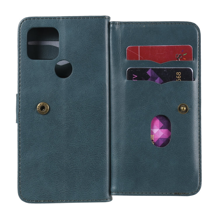 For Google Pixel 5 Multifunctional Magnetic Copper Buckle Horizontal Flip Leather Case with Bracket & 10 Card Slots & Wallet & Photo Frame(Dark Green) - Google Cases by buy2fix | Online Shopping UK | buy2fix