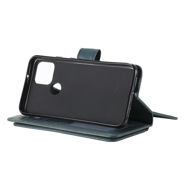 For Google Pixel 5 Multifunctional Magnetic Copper Buckle Horizontal Flip Leather Case with Bracket & 10 Card Slots & Wallet & Photo Frame(Dark Green) - Google Cases by buy2fix | Online Shopping UK | buy2fix
