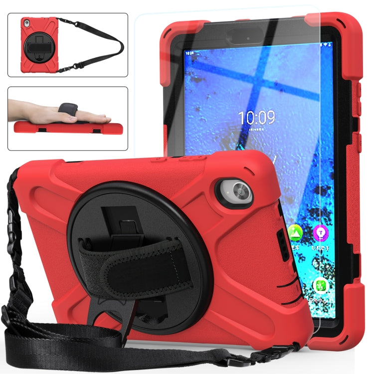 For Lenovo Tab M8 (2020) TB-8705F 8.0 inch Shockproof Colorful Silicone + PC Protective Case with Holder & Shoulder Strap & Hand Strap(Red) - Other Galaxy Tab PC by buy2fix | Online Shopping UK | buy2fix