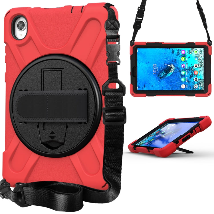 For Lenovo Tab M8 (2020) TB-8705F 8.0 inch Shockproof Colorful Silicone + PC Protective Case with Holder & Shoulder Strap & Hand Strap(Red) - Other Galaxy Tab PC by buy2fix | Online Shopping UK | buy2fix